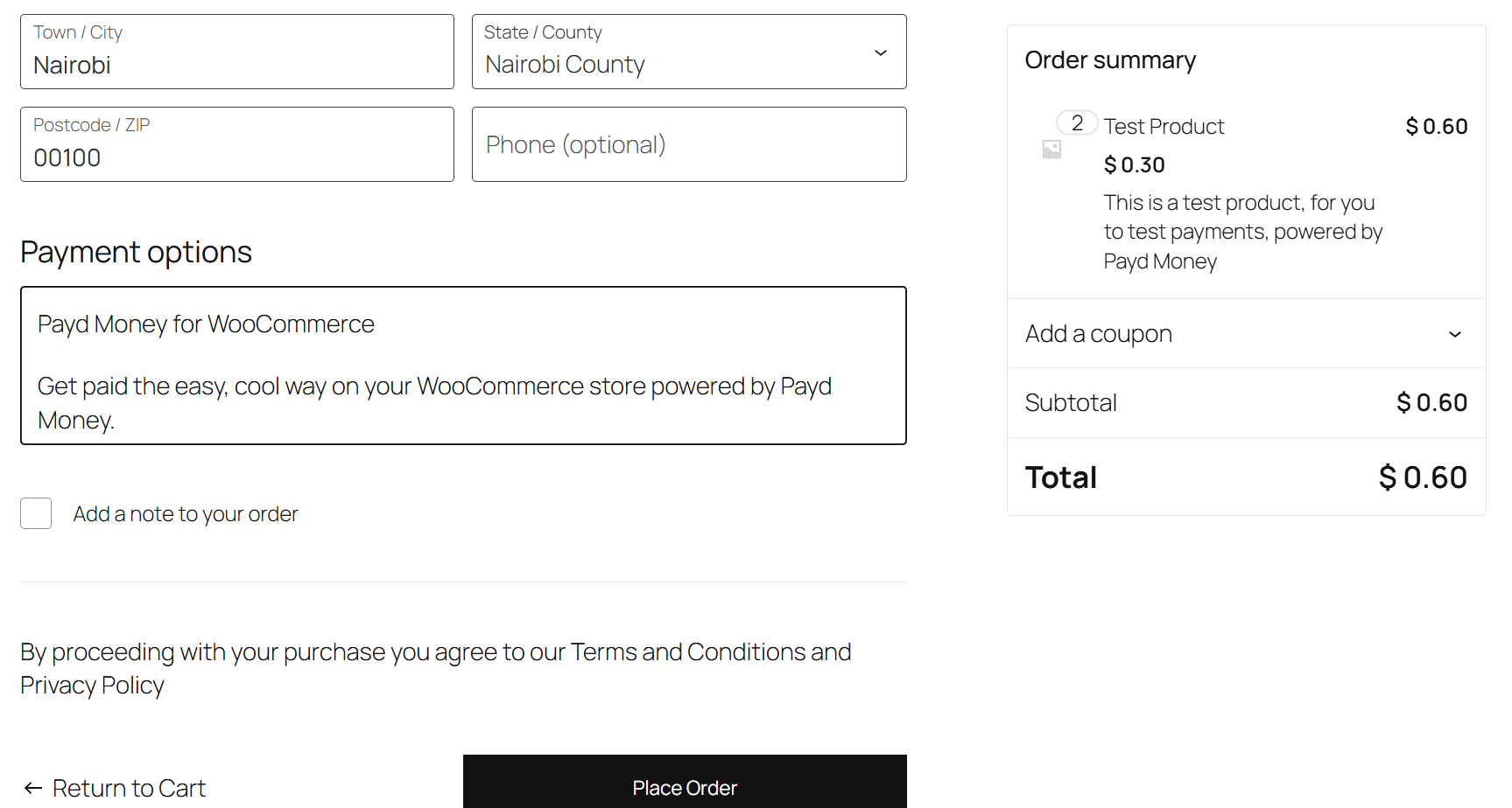 wordpress Checkout