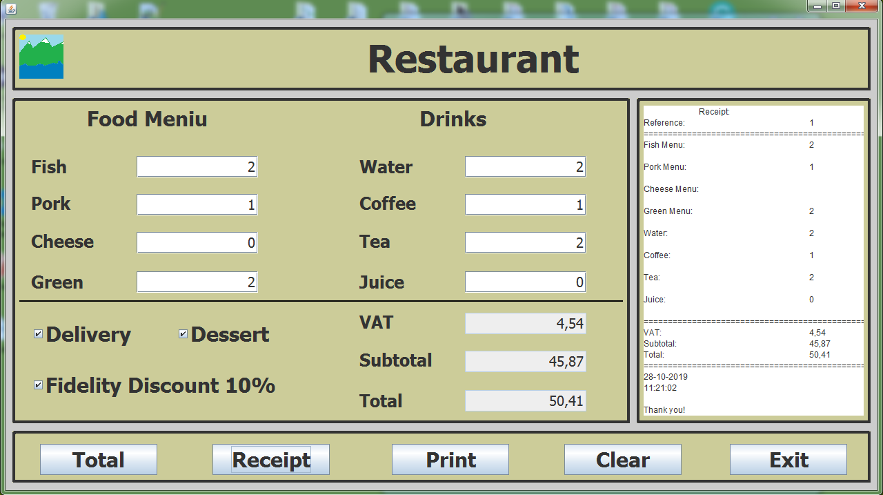 Restaurant Billing System