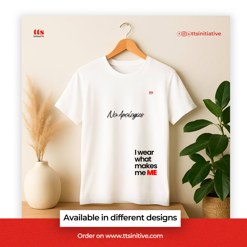 A third TTS Speak tee design, in white