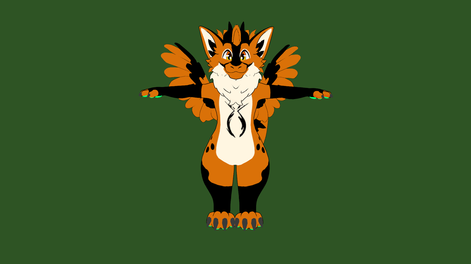 Orange Furry Dragon Detail 2