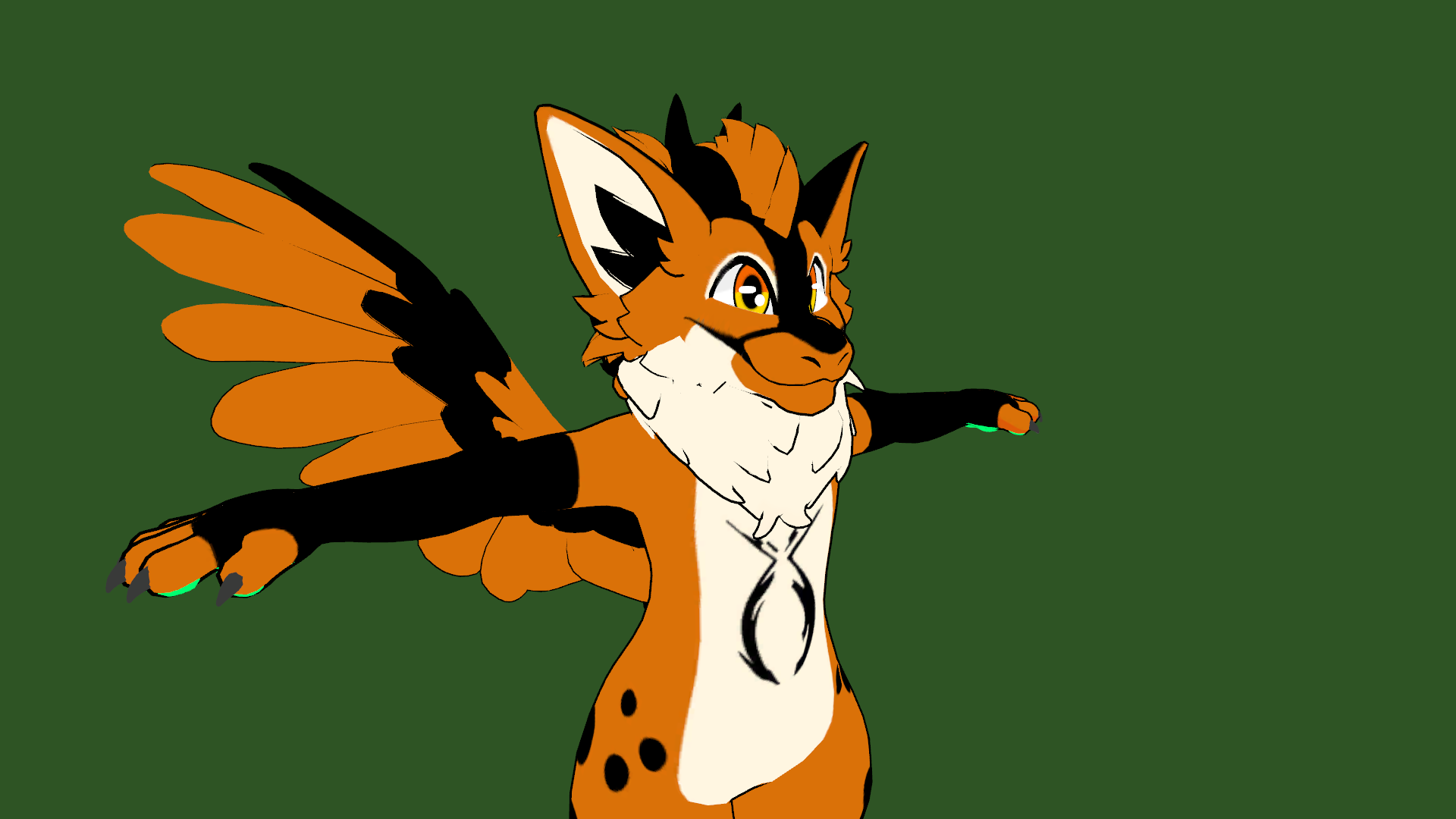 Orange Furry Dragon Detail 1