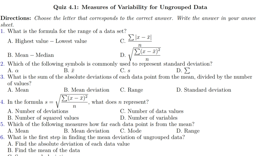 Grade 8 Q4 Multiple-Choice Quizzes + Answer Keys