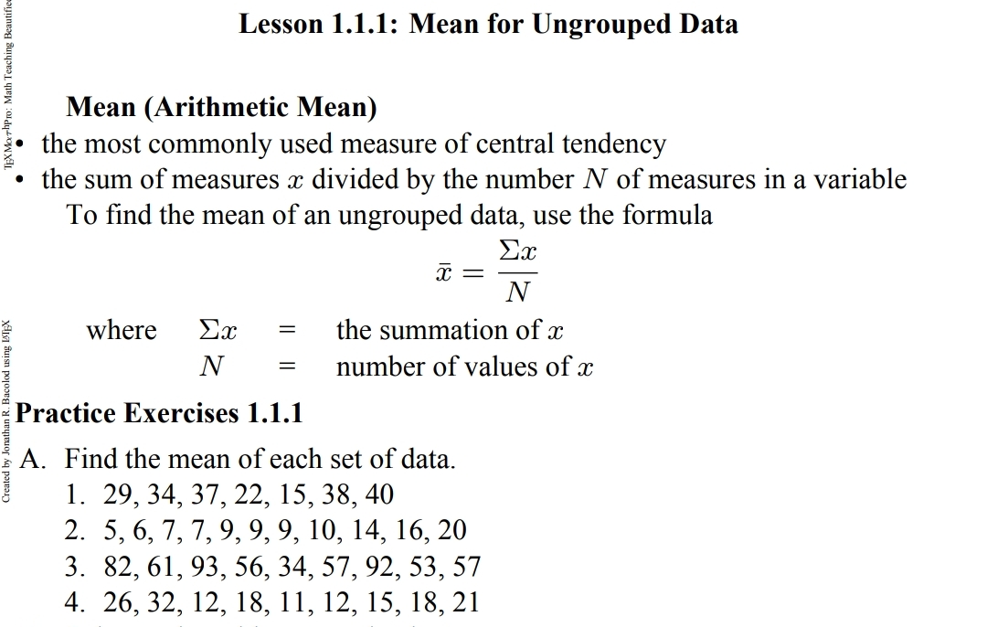 Printable Handouts for Grades 7 to 10
