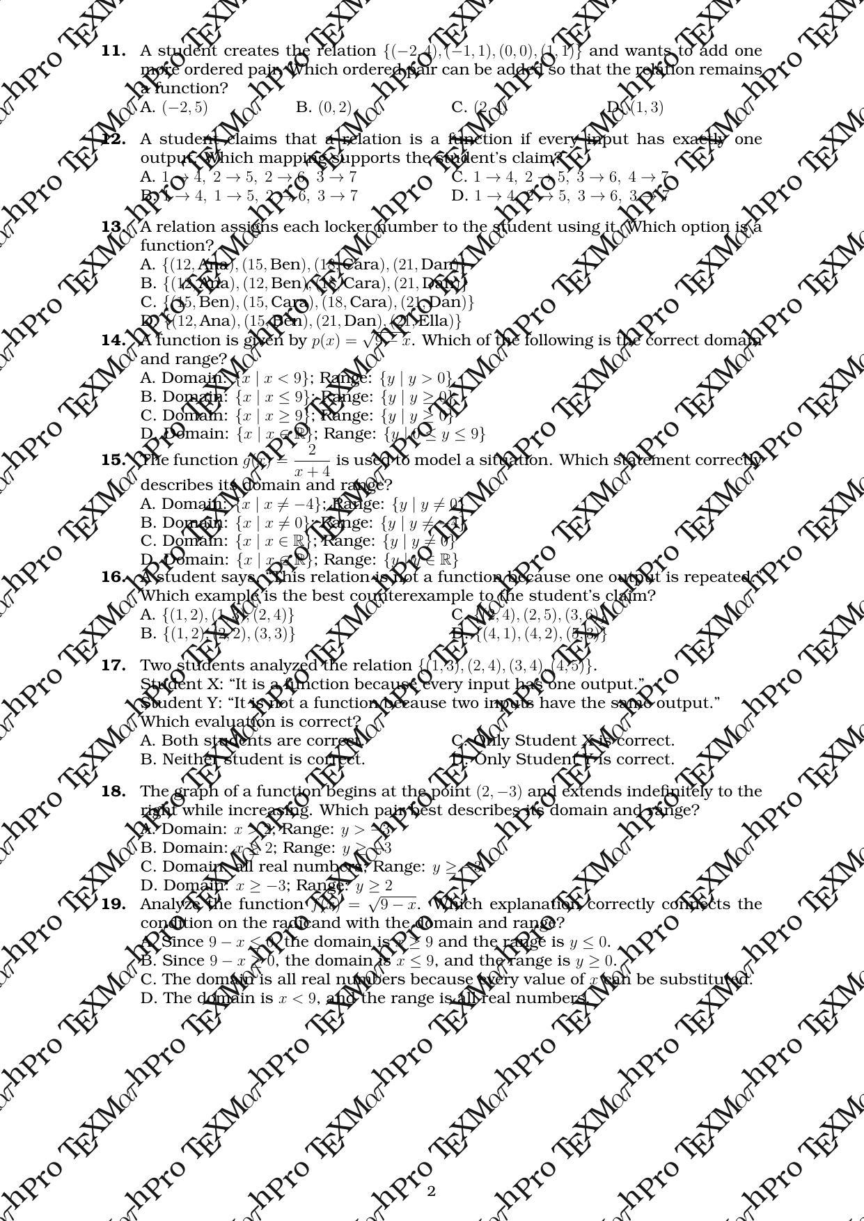 Grade 9 T1 First Summative Test + Answer Key (Basic)