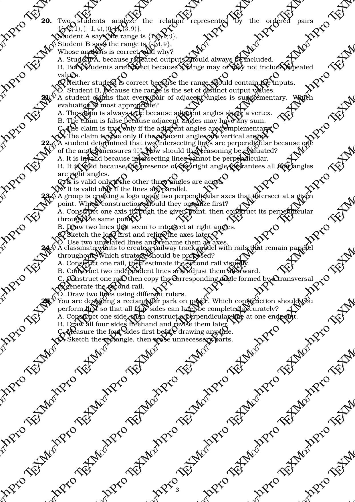 Grade 9 T1 First Summative Test + Answer Key (Basic)