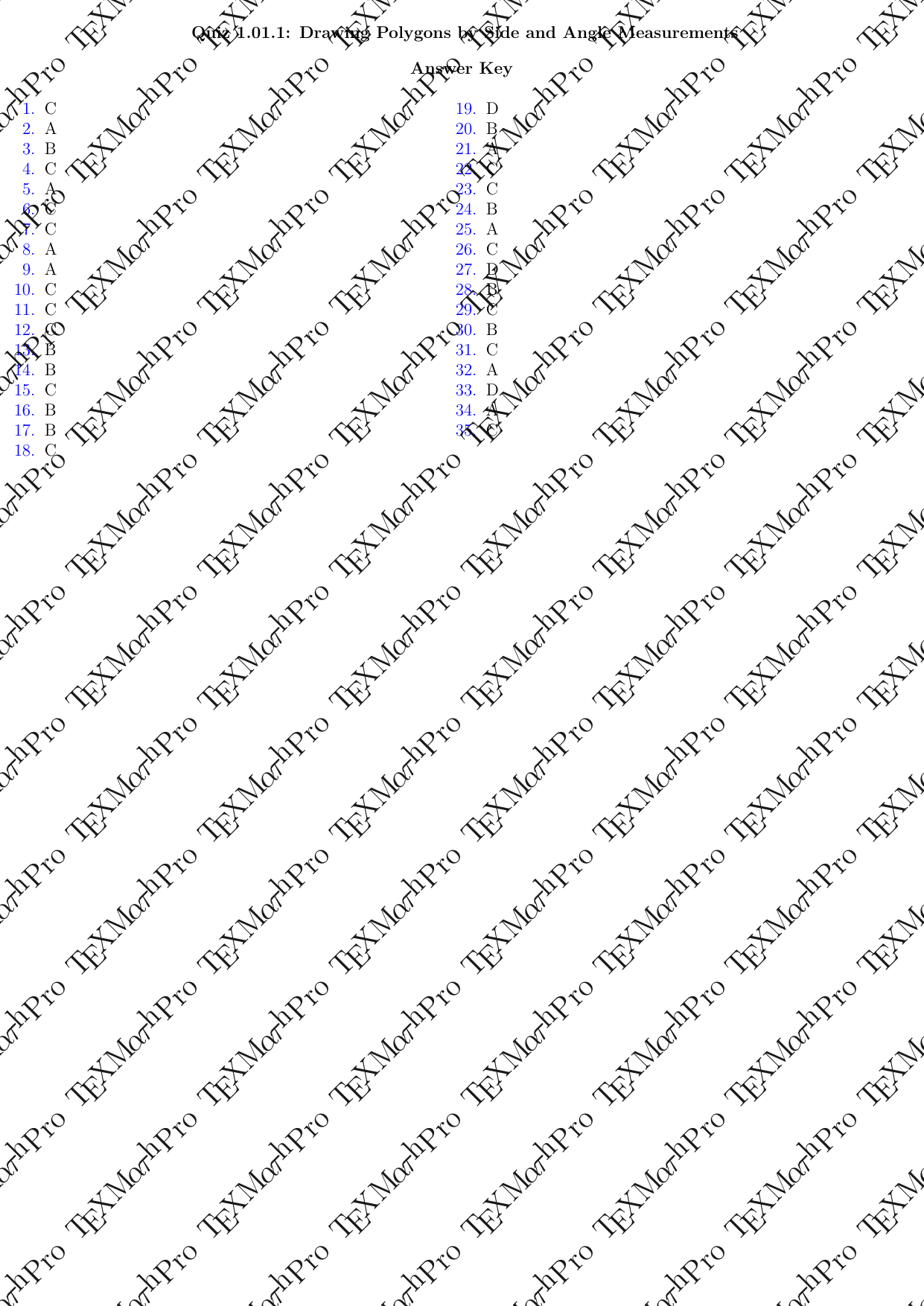 Grade 7 T1 Multiple-Choice Quizzes + Answer Keys