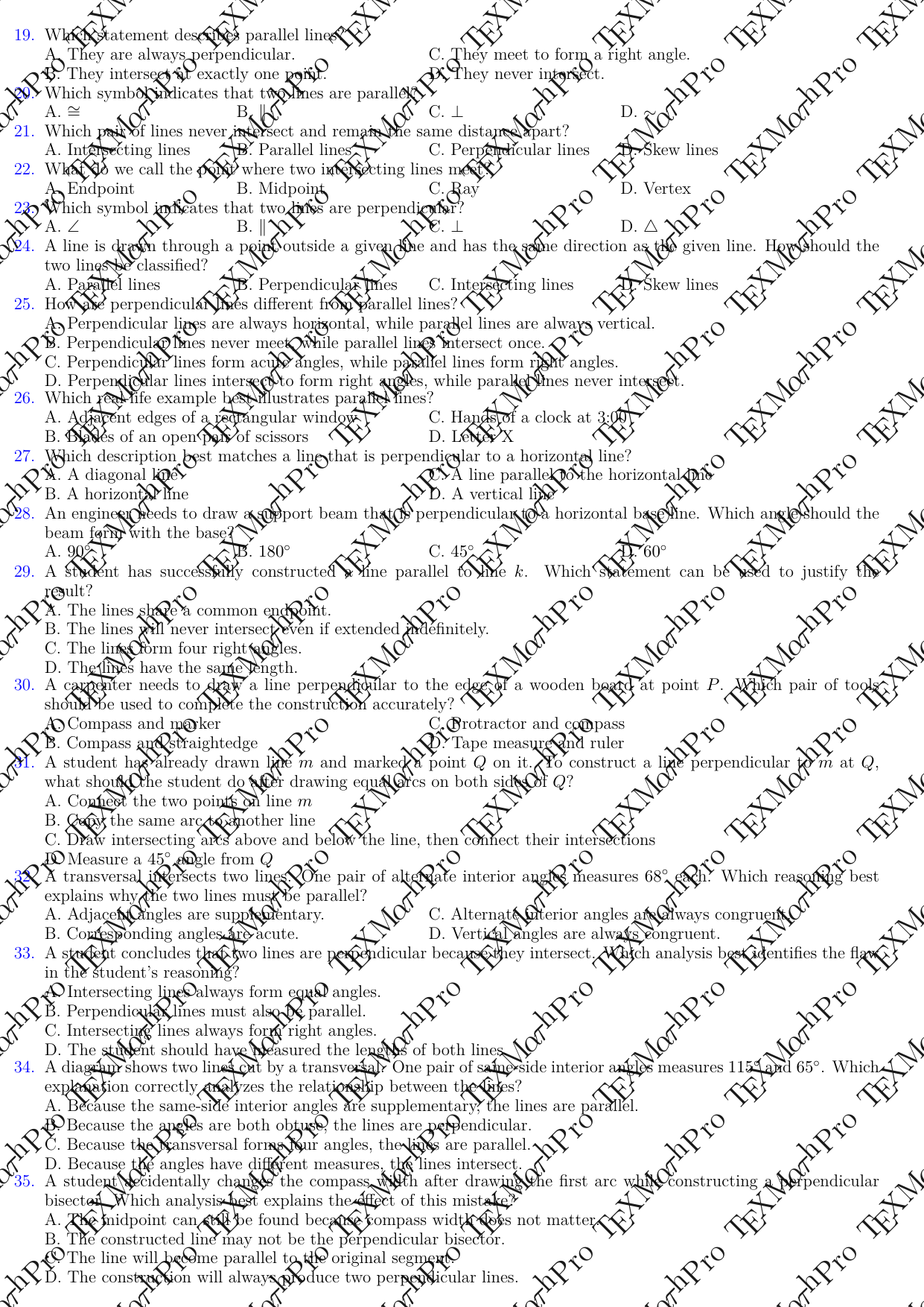 Grade 9 T1 Multiple-Choice Quizzes + Answer Keys