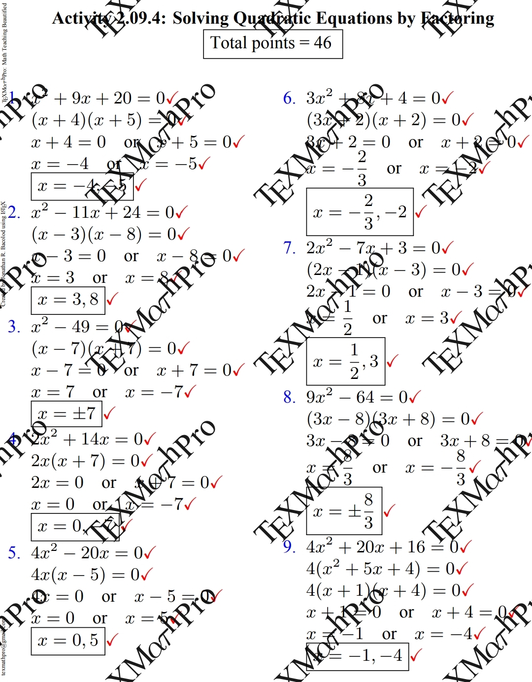 2nd Term Activity Answer Keys for Grade 9