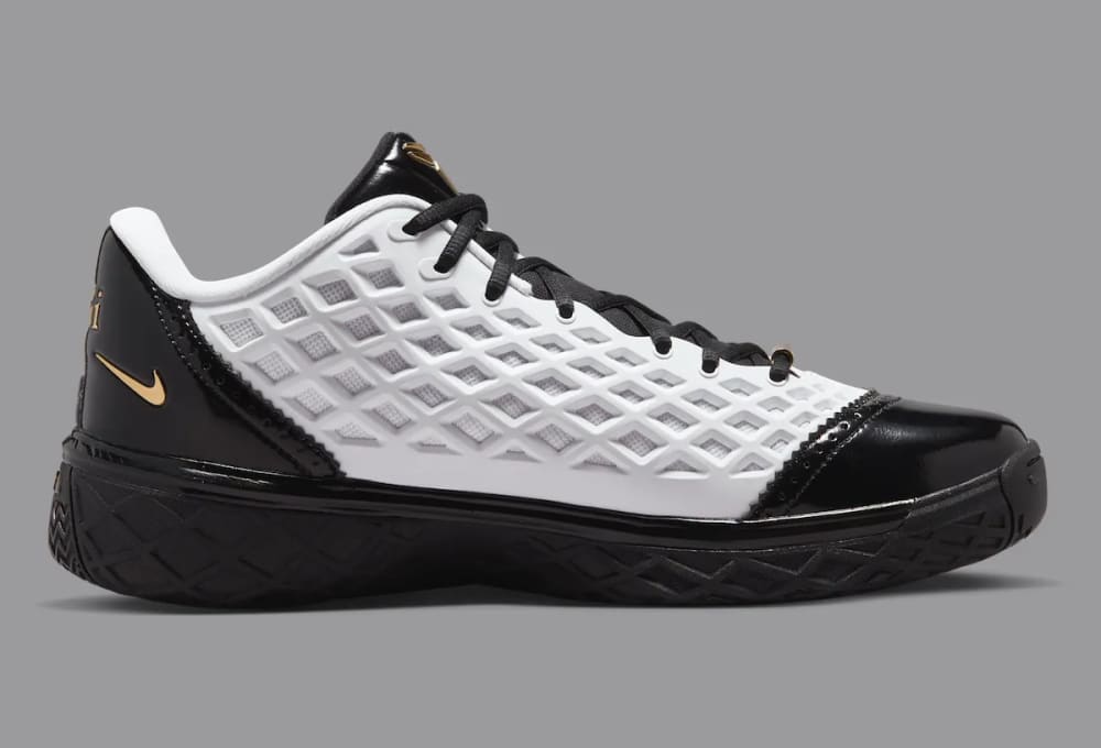 Nike Kobe 3 Low Protro Mambacita white black gold glossy patent leather detail IQ3916-100