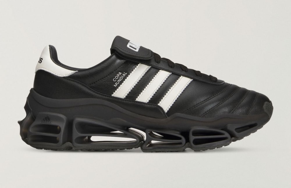 Willy Chavarria x adidas Copa Mundial Megaride KZ8743 Core Black White side profile June 2026