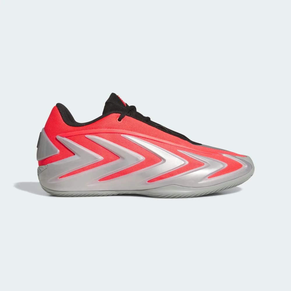 adidas AE 3 Omen lateral view red mesh upper with silver TPU cage