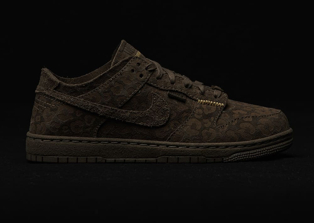 Union x Nike Dunk Low Natural Selection Hide IX2929-200 palomino suede with leopard etch