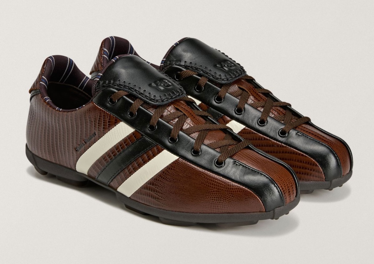 Wales Bonner adidas Y-3 Field Lizzard KI6114 Cream White Dark Brown lizard-textured leather upper detail