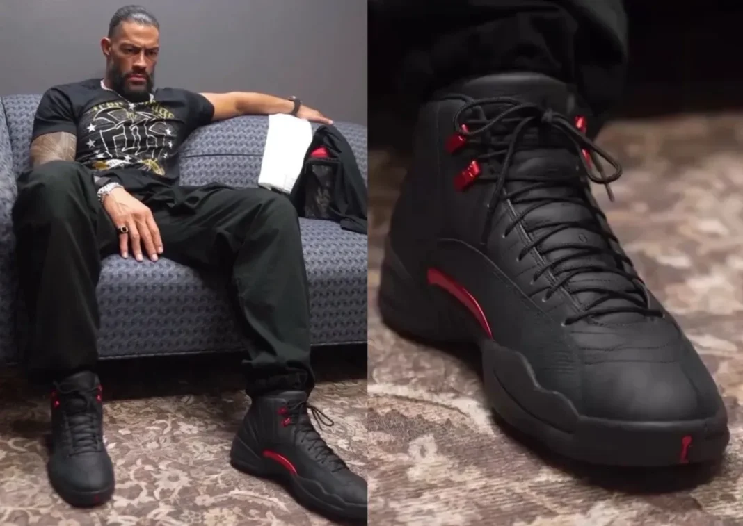 Roman Reigns wearing Air Jordan 12 Bloodline on WWE Monday Night Raw April 2026