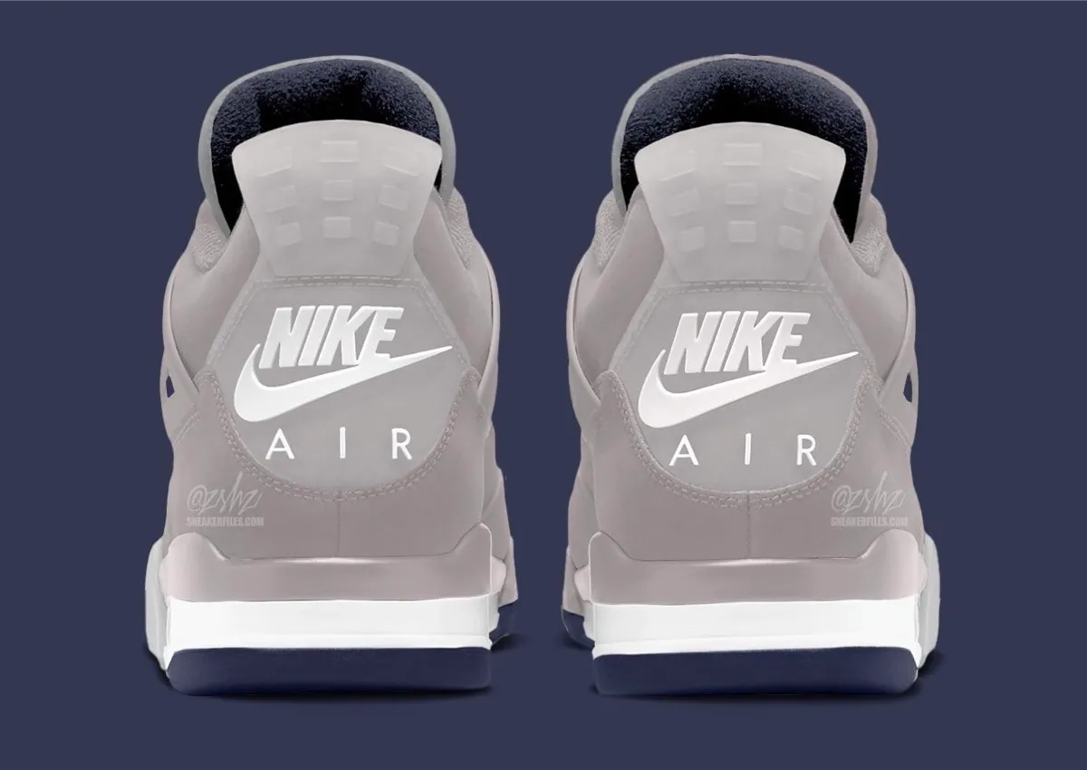 Air Jordan 4 Georgetown 2027 side profile showing College Navy outsole and Jumpman tongue branding