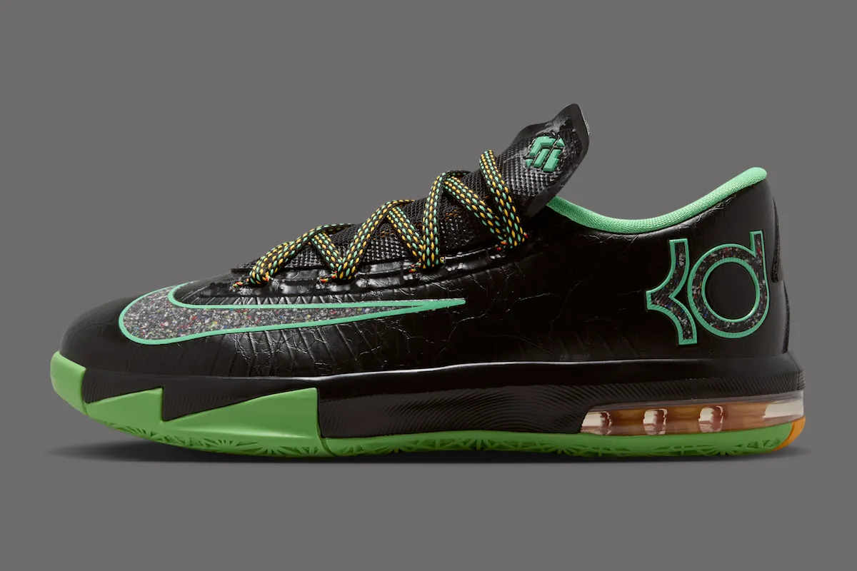 Nike KD 6 Night Vision 2026 heel counter and rope utility laces detail shot