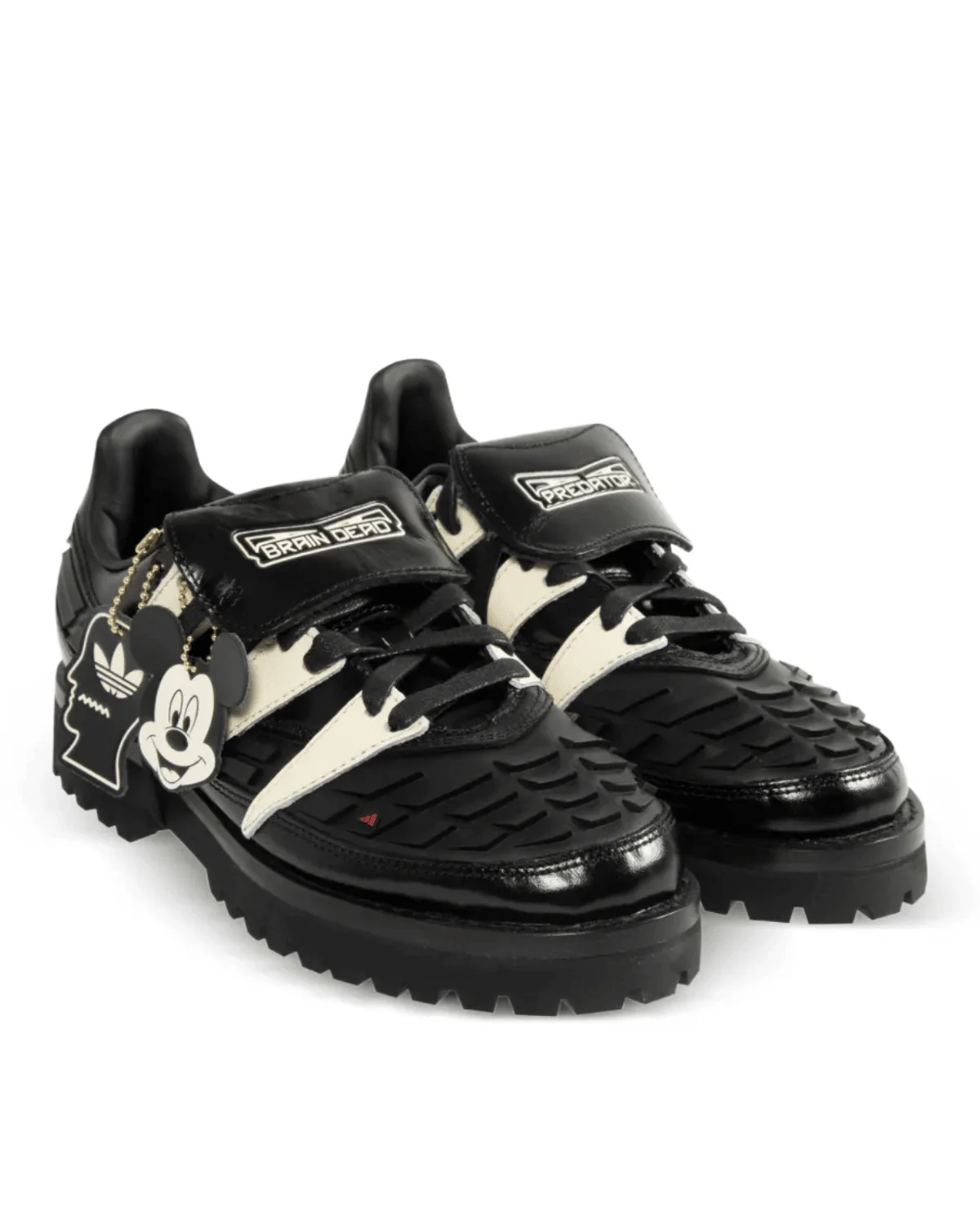 Brain Dead x Disney x adidas Predator 94 black leather upper with molded 3D rubber Predator details and cream Three Stripes 2026