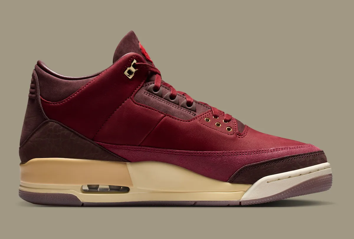 Air Jordan 3 OG Bin 23 IO7744-600 elephant print detail nubuck upper pre-yellowed midsole