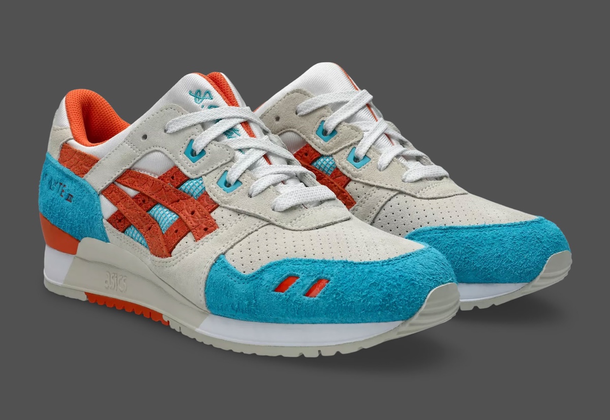 ASICS GEL-Lyte III Remastered 1203B185-800 coral colourway split tongue detail June 2026