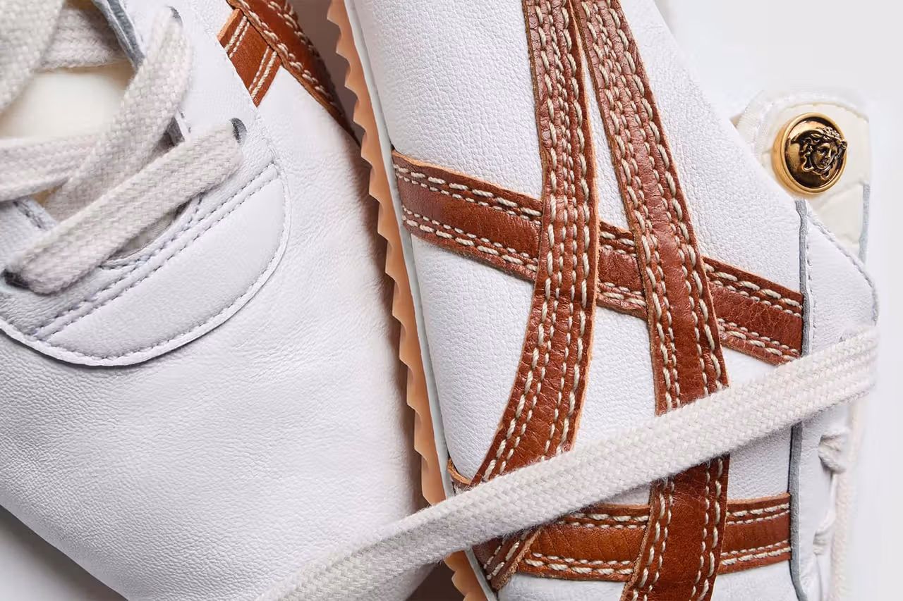 Versace x Onitsuka Tiger TAI-CHI Sakura nappa leather SS26 luxury collab 2026 side view