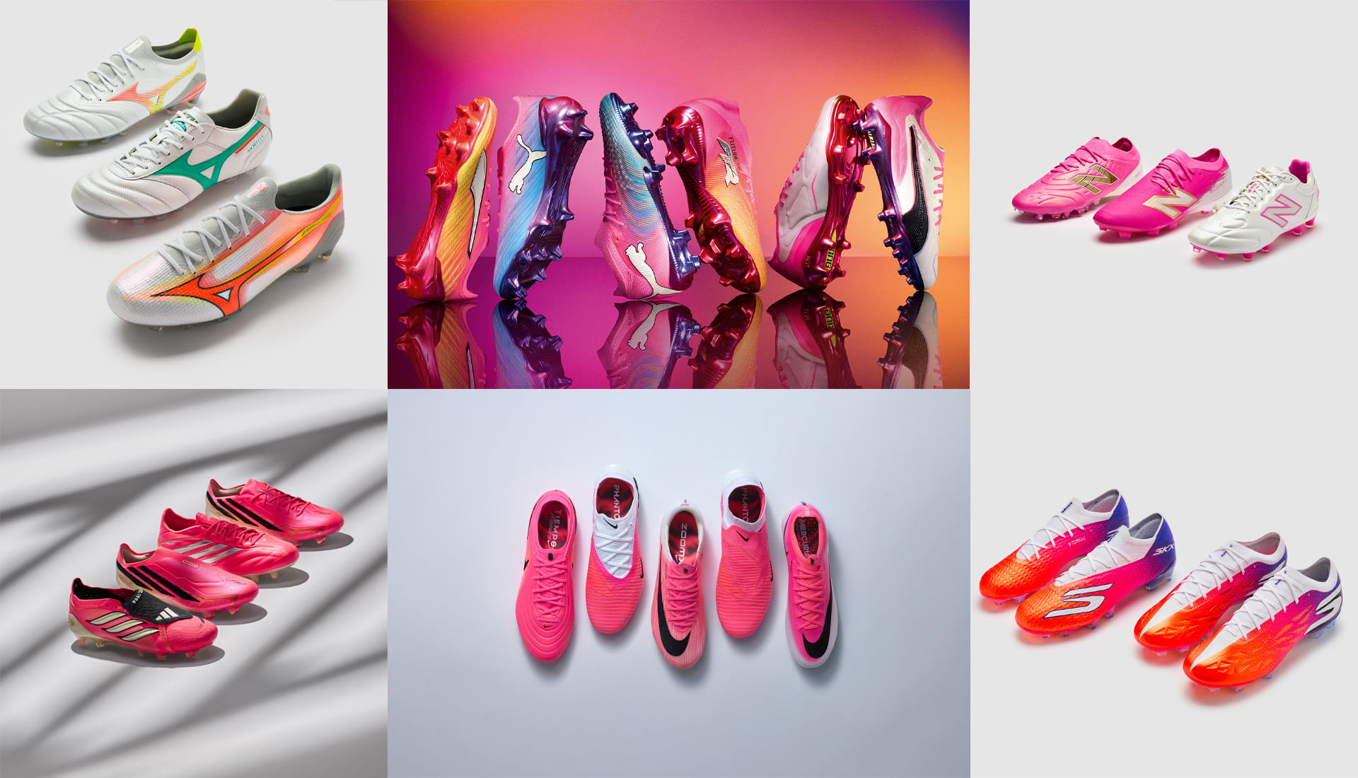World Cup 2026 football boot diversity on pitch — Skechers, Reebok alongside Nike, Adidas, New Balance