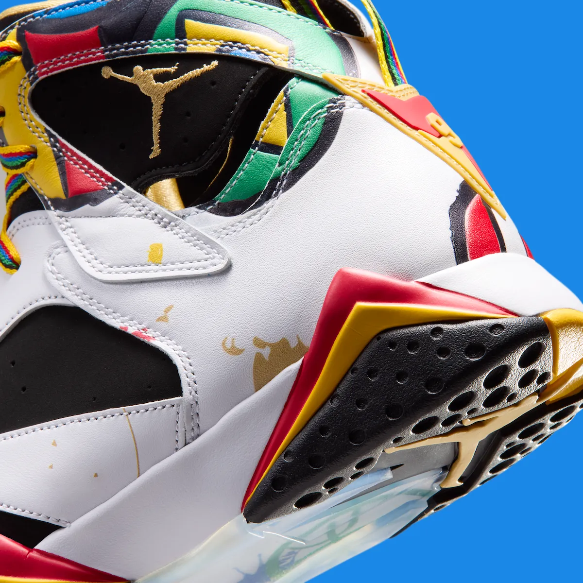 Air Jordan 7 Retro Miró 2026 on-feet lifestyle white leather Varsity Royal Dream Team colourway