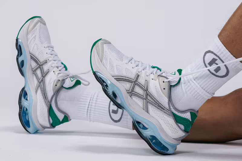 HIDDEN.NY x ASICS Gel-Kinetic 2.0 Light Gray Castle Rock vintage computing hardware aesthetic Scutoid GEL 2026
