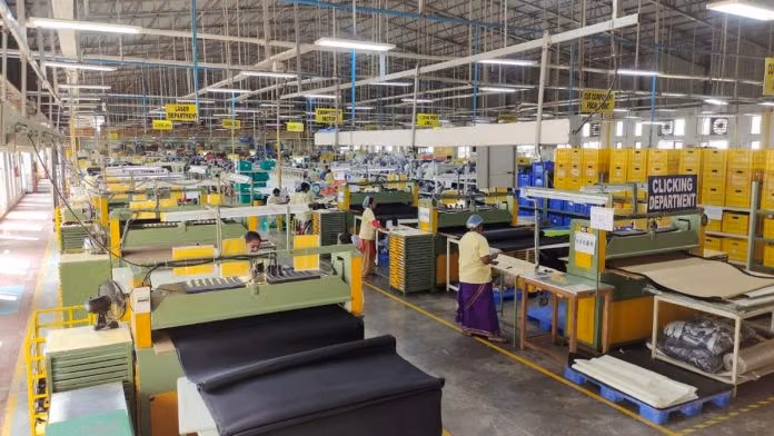 Shoe factory production line Ambur Tamil Nadu footwear manufacturing