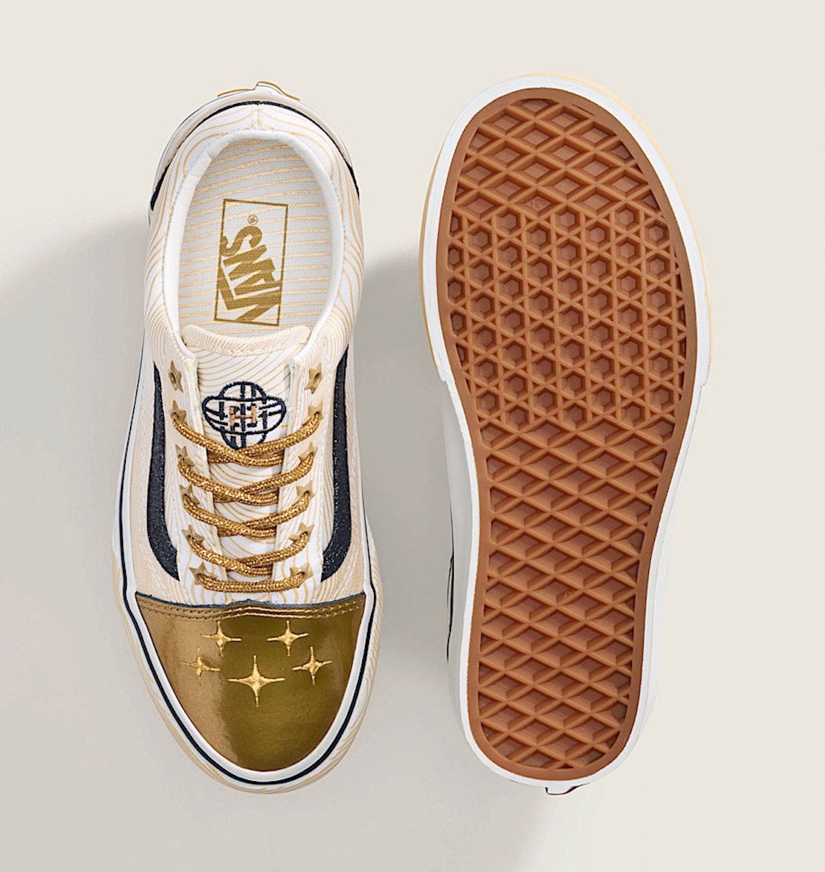 KPop Demon Hunters Vans Old Skool collection black gold detail