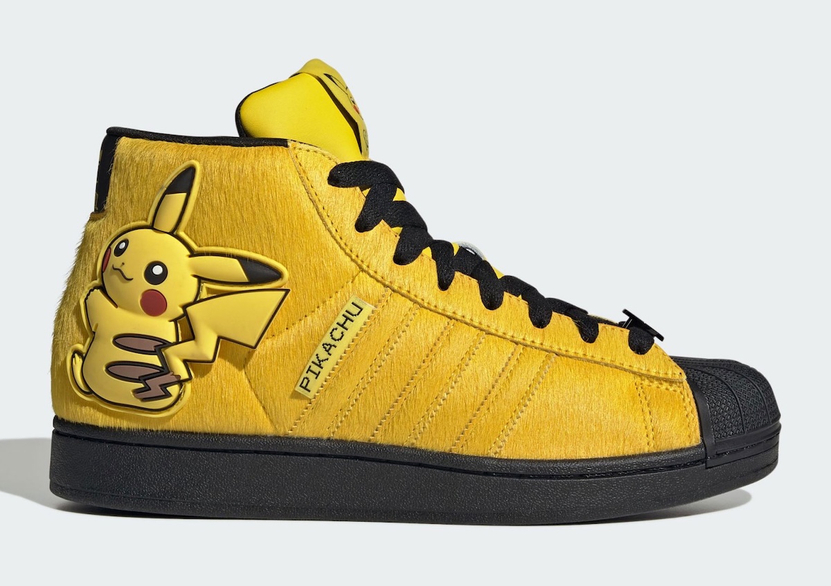Pokemon x adidas Pro Model Pikachu KI2862 2026 textured yellow fur upper with Poke Ball dubrae