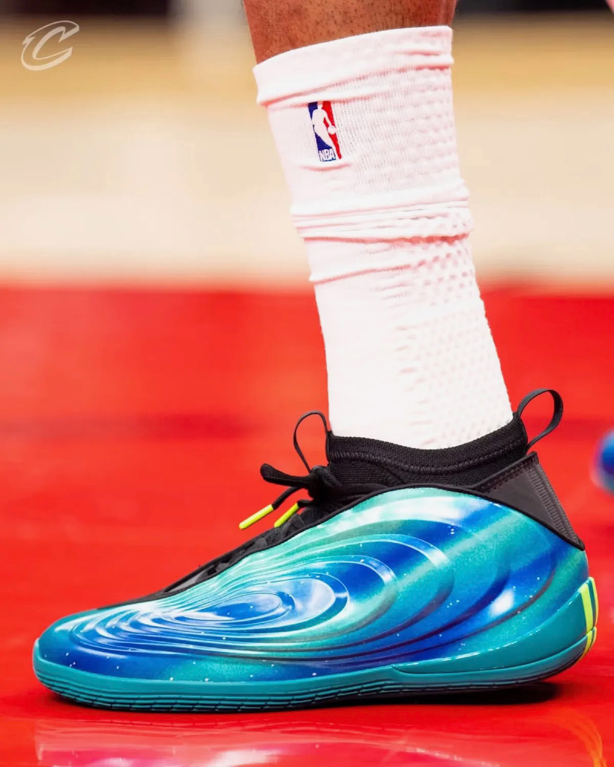adidas Harden Vol. 10 Northern Lights teal and green aurora-inspired upper detail 2026
