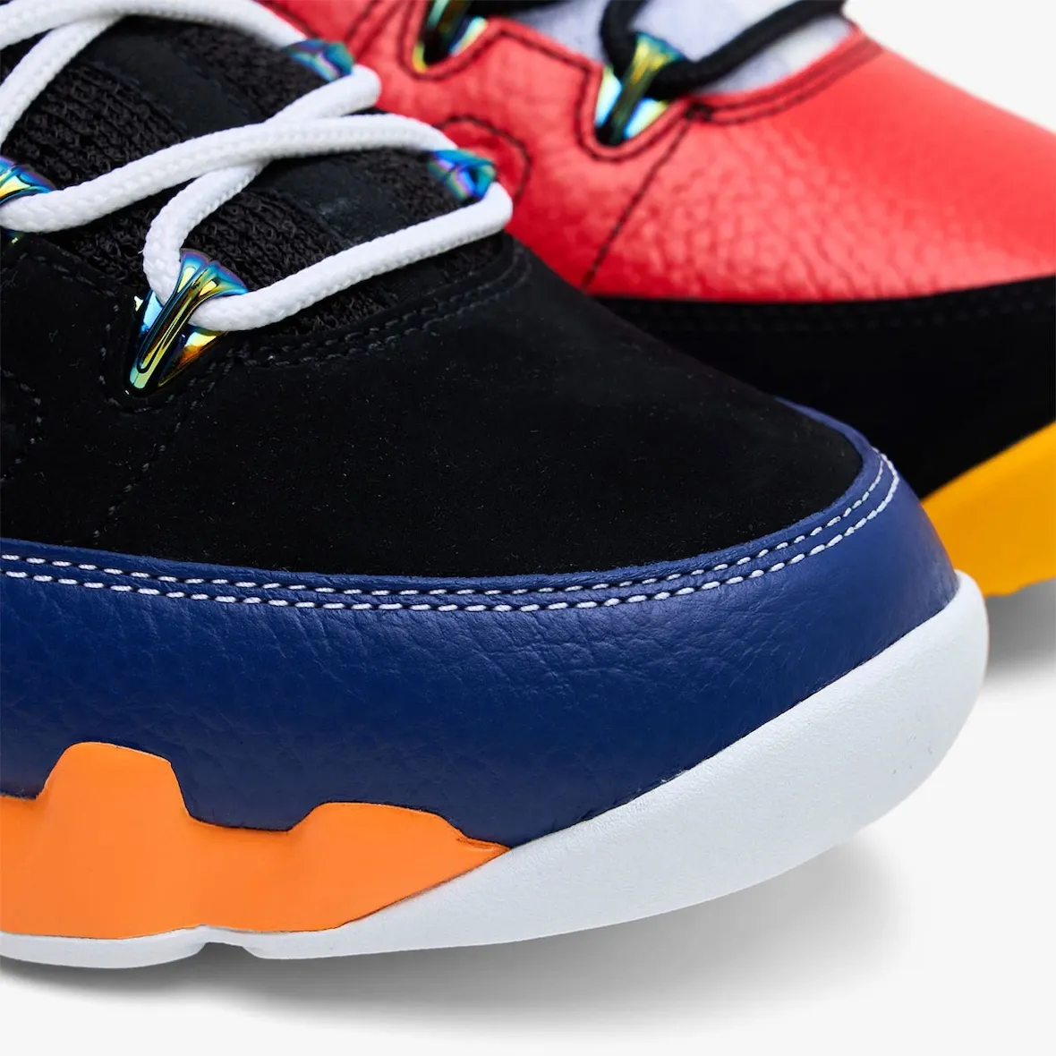 Air Jordan 9 Low What The Kilroy heel embroidery 23 and 4 numbering detail 2026