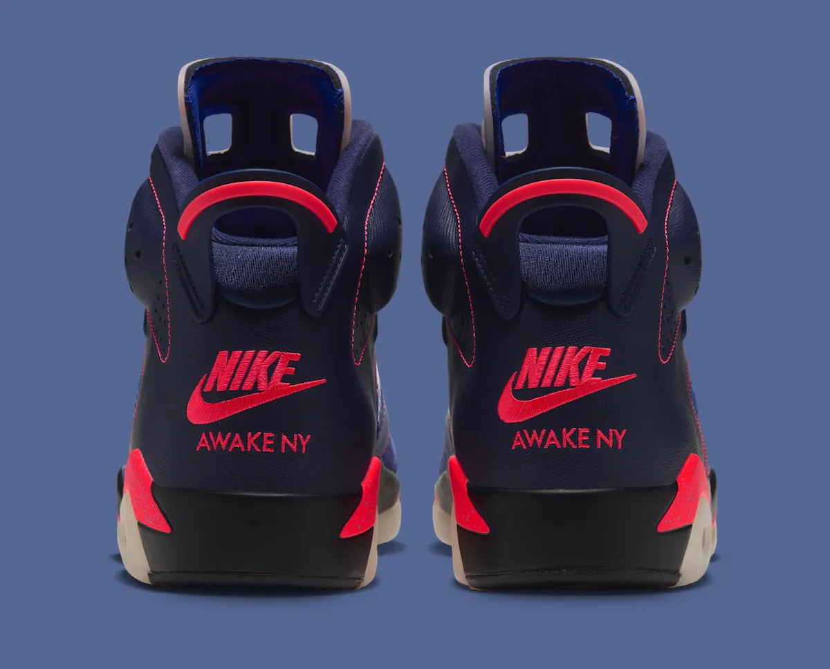 Awake NY Air Jordan 6 Blueberry heel branding and Infrared 23 outsole 2026