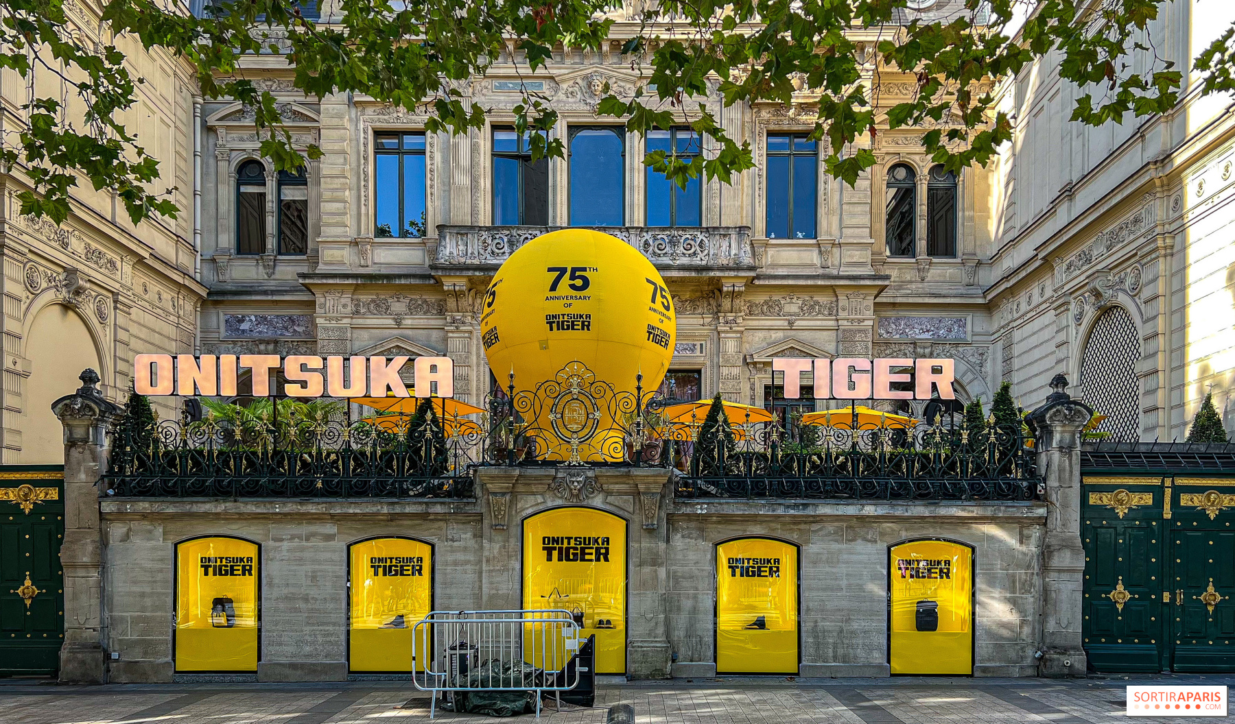 Onitsuka Tiger installation at 25 Avenue des Champs-Elysees Paris with sneaker exhibition and cafe