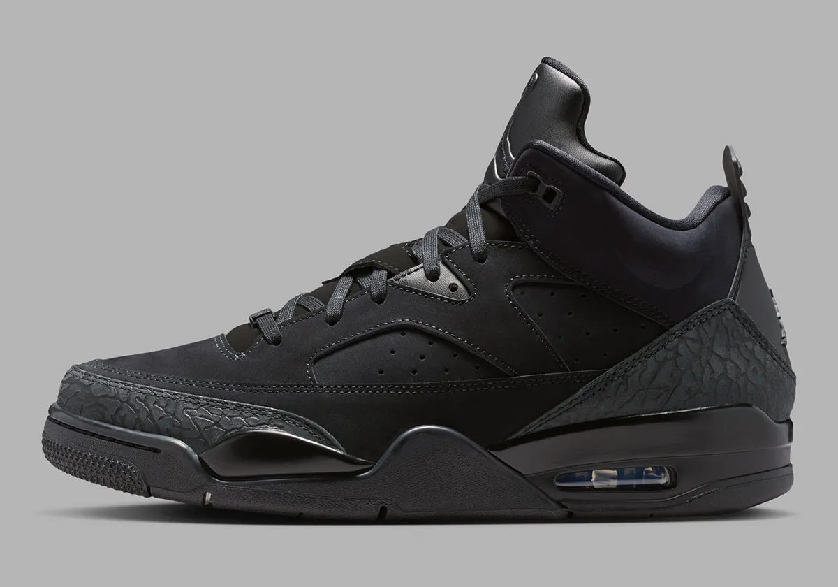 Jordan Son of Mars Low Black Cat 580603-005 all-black hybrid with elephant print and visible Air, September 2026