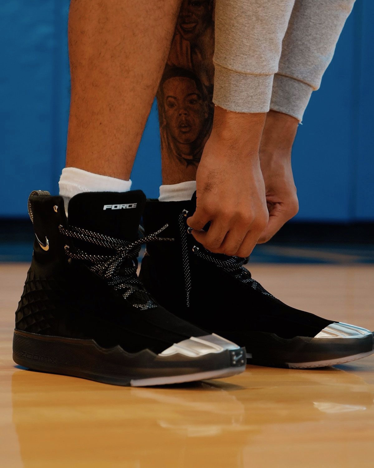Nike G.T. Force high-top on court during Seattle Storm WNBA game, first public appearance