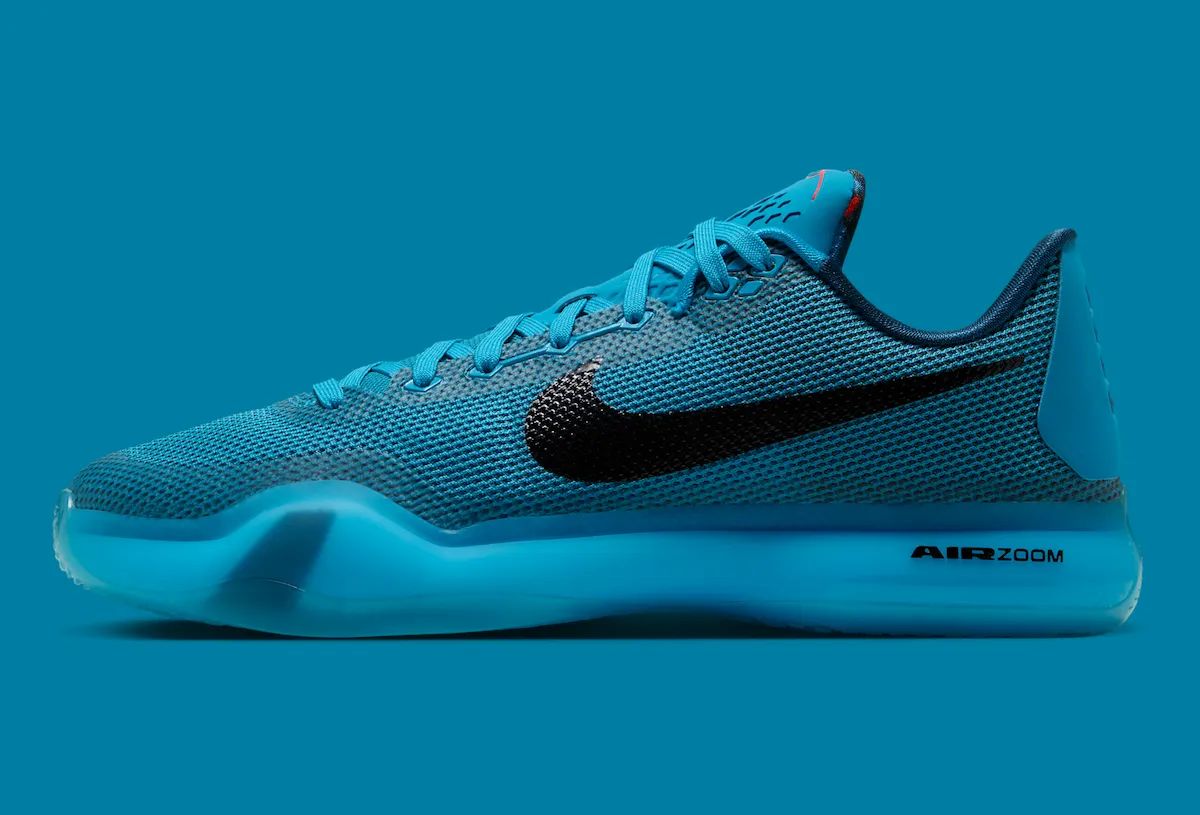 Nike Kobe 10 Protro 5AM Flight Blue Lagoon engineered mesh upper side profile 2026