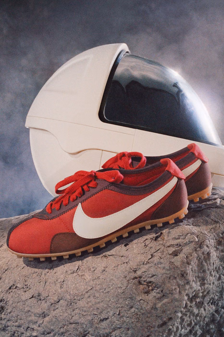 Lisa Nike Moon Shoe campaign close-up showing low profile waffle outsole and vintage running silhouette