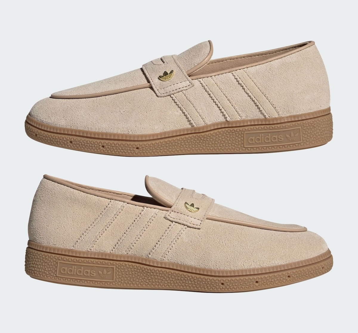 adidas Handball Spezial Loafer Magic Beige Gum KJ0639 showing moccasin toe and forefoot strap