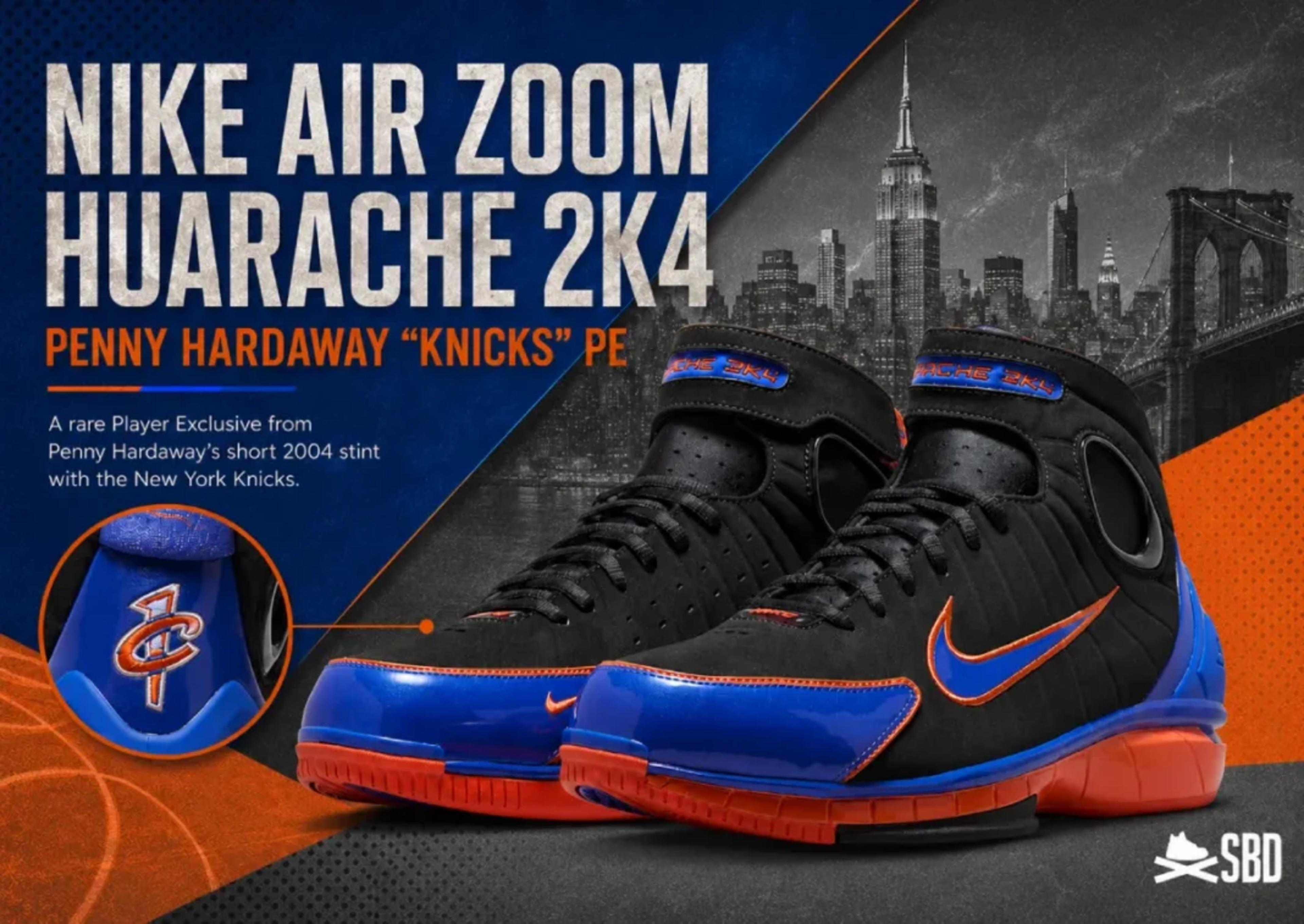 Nike Air Zoom Huarache 2K4 Penny Hardaway "Knicks" PE