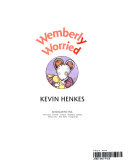 Cover of Wemberly Worried