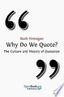 Cover of Why Do We Quote?