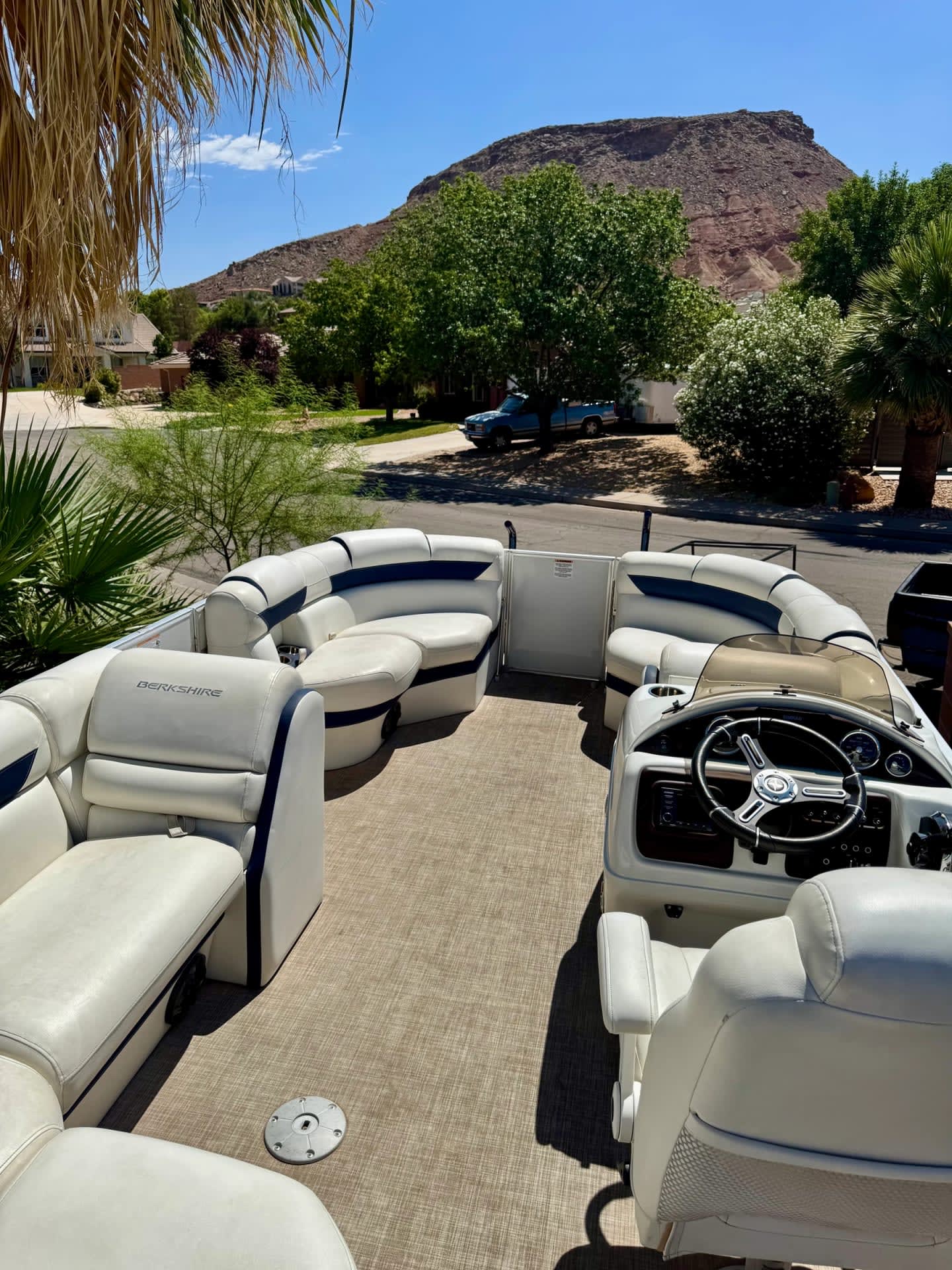 Berkshire pontoon boat interior after detailing