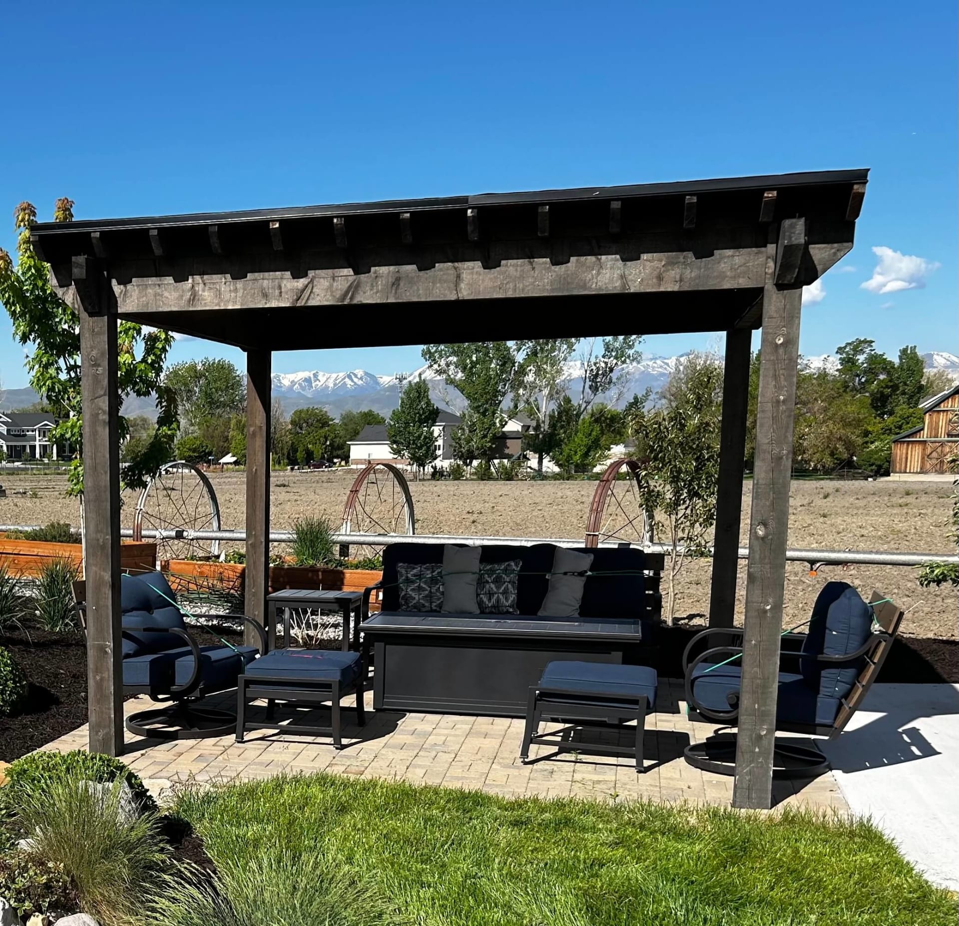 Pergola and outdoor living patio