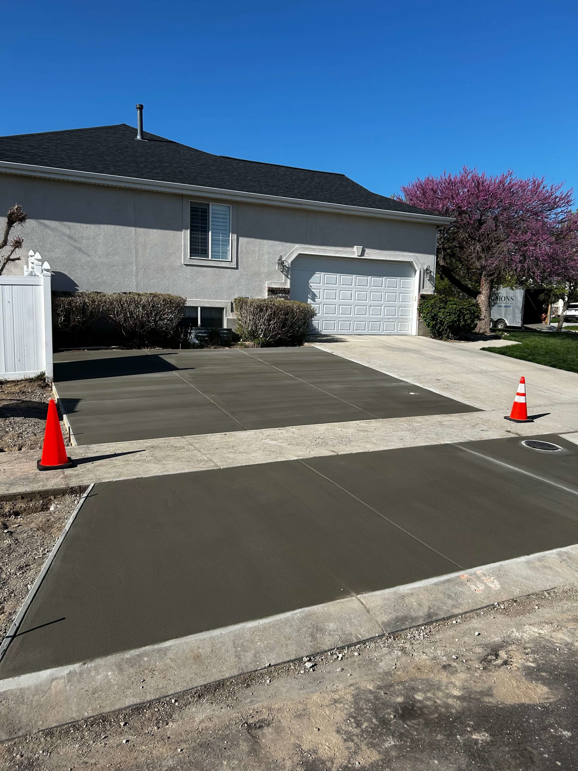 New concrete driveway