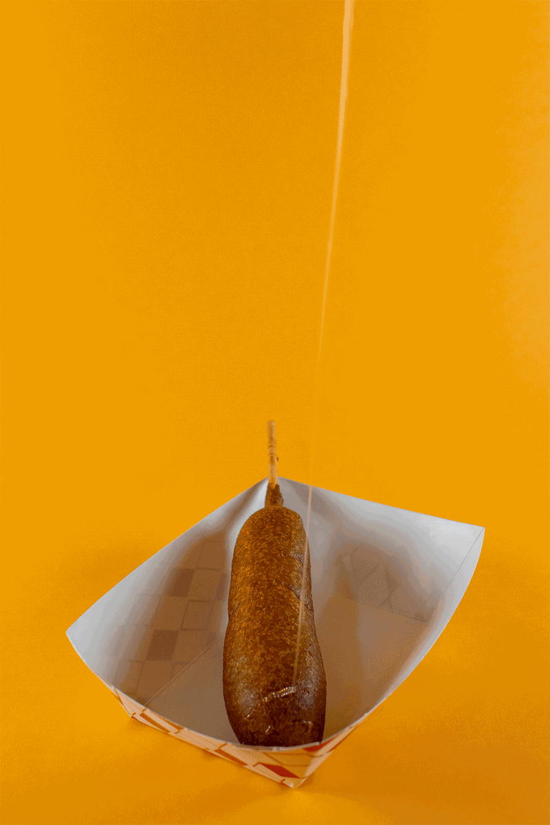 Honey-glazed corndog