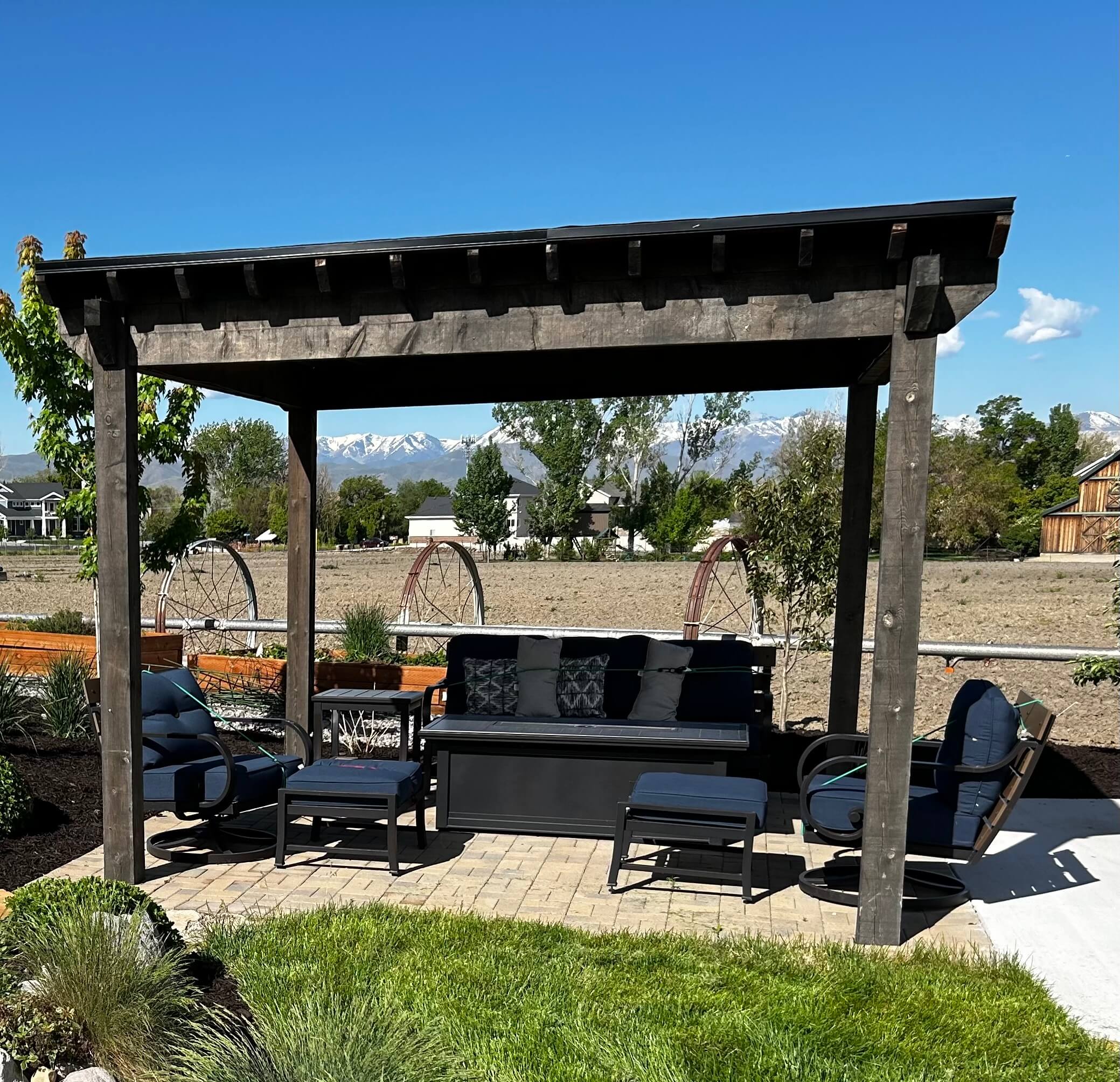Pergola and outdoor living patio