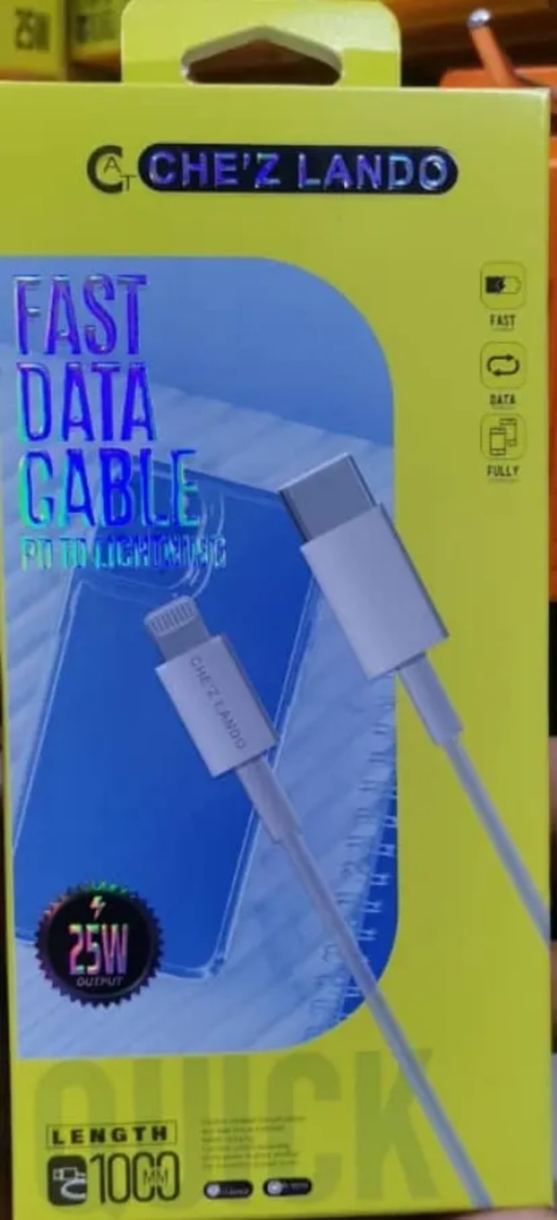 CHE'Z LANDO Fast Data Cable
Model: USB-C to Lightning