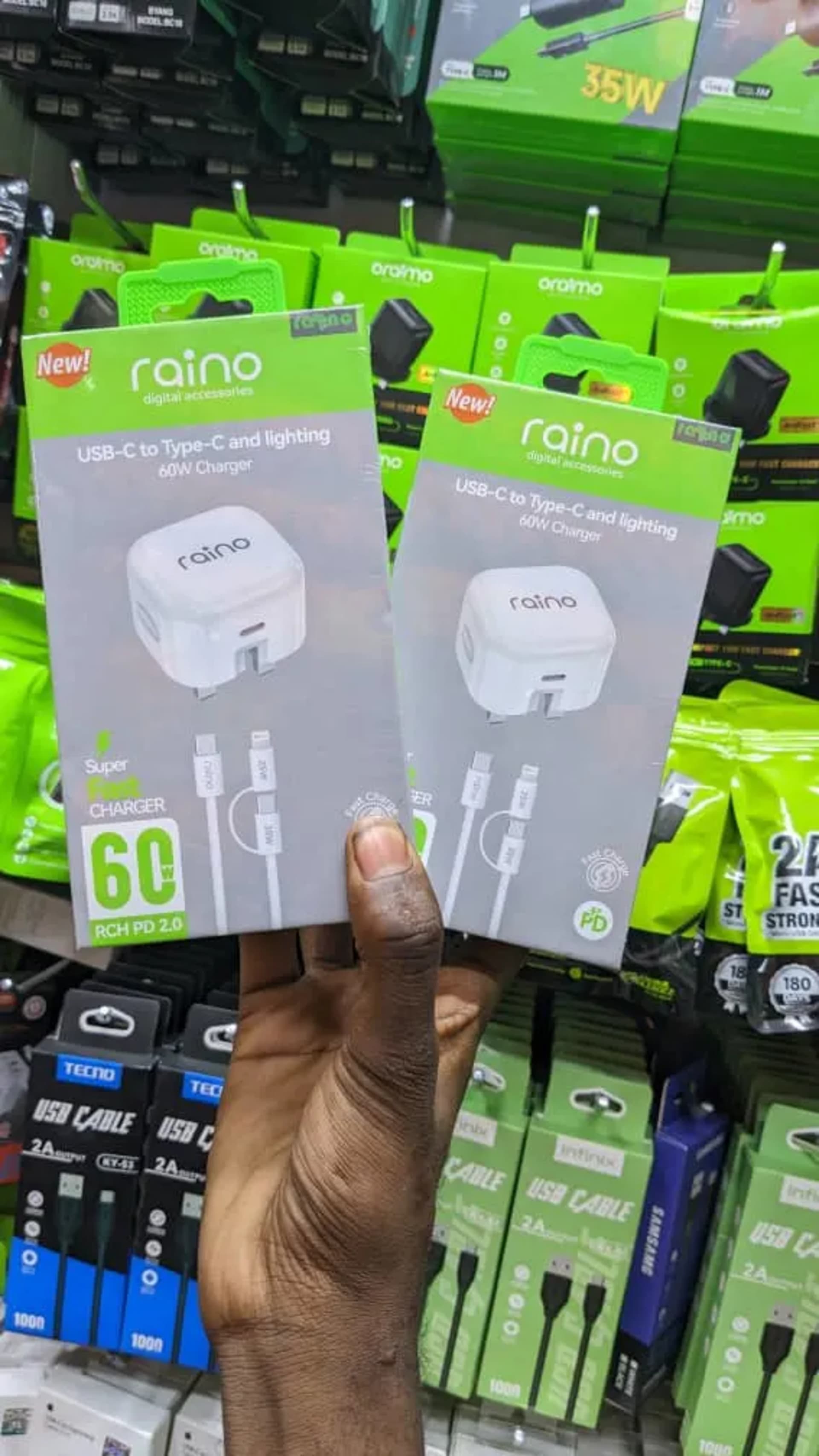 Raino adapter and USB cable