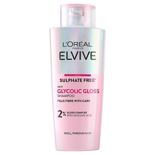 L’Oréal Paris Elvive Sulphate-Free Shampoo with 2% Glycolic Acid – Gloss & Hair Fibre Care 200ml